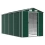 Cobertizo de jardín acero galvanizado verde 191x385x198 cm de vidaXL, Cobertizos - Ref: Foro24-3188234, Precio: 465,51 €, Des...