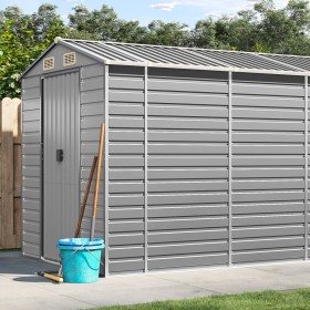 Cobertizo de jardín acero galvanizado gris claro 191x725x198 cm de vidaXL, Cobertizos - Ref: Foro24-3188249, Precio: 928,97 €...