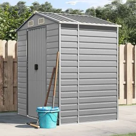Cobertizo de jardín acero galvanizado gris claro 191x130x198 cm de vidaXL, Cobertizos - Ref: Foro24-3188242, Precio: 265,35 €...