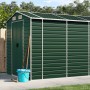 Cobertizo de jardín acero galvanizado verde 191x470x198 cm de vidaXL, Cobertizos - Ref: Foro24-3188235, Precio: 660,59 €, Des...