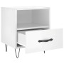 Mesita de noche madera de ingeniería blanco brillo 40x35x47,5cm de vidaXL, Mesitas de noche - Ref: Foro24-827424, Precio: 43,...