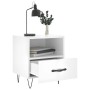 Mesita de noche madera de ingeniería blanco brillo 40x35x47,5cm de vidaXL, Mesitas de noche - Ref: Foro24-827424, Precio: 43,...