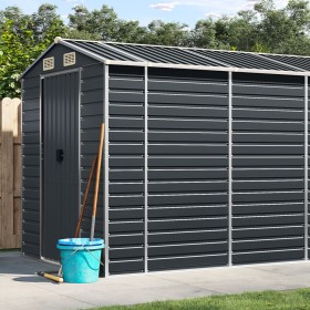 Cobertizo de jardín acero galvanizado antracita 191x470x198 cm de vidaXL, Cobertizos - Ref: Foro24-3188257, Precio: 868,04 €,...