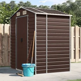 Brown galvanized steel garden shed 191x130x198 cm by vidaXL, Sheds - Ref: Foro24-3188264, Price: 250,01 €, Discount: %
