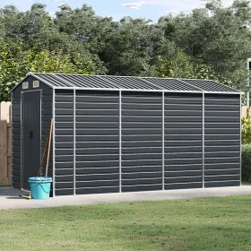 Cobertizo de jardín acero galvanizado antracita 191x385x198 cm de vidaXL, Cobertizos - Ref: Foro24-3188256, Precio: 599,12 €,...