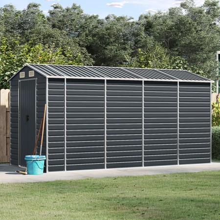 Cobertizo de jardín acero galvanizado antracita 191x385x198 cm de vidaXL, Cobertizos - Ref: Foro24-3188256, Precio: 657,61 €,...