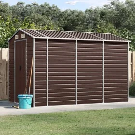 Cobertizo de jardín acero galvanizado marrón 191x300x198 cm de vidaXL, Cobertizos - Ref: Foro24-3188266, Precio: 412,36 €, De...