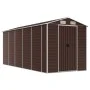 Cobertizo de jardín acero galvanizado marrón 191x470x198 cm de vidaXL, Cobertizos - Ref: Foro24-3188268, Precio: 626,63 €, De...