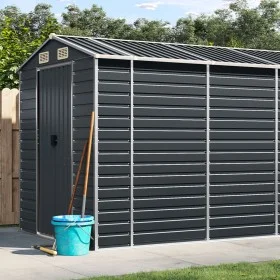 Cobertizo de jardín acero galvanizado antracita 191x640x198 cm de vidaXL, Cobertizos - Ref: Foro24-3188259, Precio: 972,72 €,...