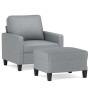 Sillón con taburete tela gris claro 60 cm en Sofás | Comprar online en Foru.es