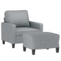 Sillón con taburete tela gris claro 60 cm en Sofás | Comprar online en Foru.es
