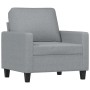 Sillón con taburete tela gris claro 60 cm en Sofás | Comprar online en Foru.es