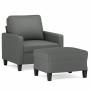 Sillón con taburete tela gris oscuro 60 cm en Sofás | Comprar online en Foru.es