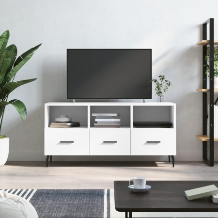 Mueble de TV madera de ingeniería blanco 102x36x50 cm de vidaXL, Muebles TV - Ref: Foro24-829052, Precio: 84,48 €, Descuento: %