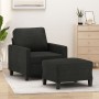 Sillón con taburete tela negro 60 cm en Sofás | Comprar online en Foru.es