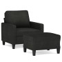 Sillón con taburete tela negro 60 cm en Sofás | Comprar online en Foru.es