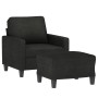 Sillón con taburete tela negro 60 cm en Sofás | Comprar online en Foru.es