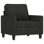 Sillón con taburete tela negro 60 cm en Sofás | Comprar online en Foru.es