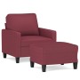 Sillón con taburete tela rojo tinto 60 cm en Sofás | Comprar online en Foru.es