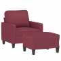 Sillón con taburete tela rojo tinto 60 cm en Sofás | Comprar online en Foru.es