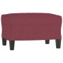 Sillón con taburete tela rojo tinto 60 cm en Sofás | Comprar online en Foru.es