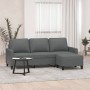Sofá de 3 plazas con taburete de tela gris oscuro 180 cm en Sofás | Comprar online en Foru.es
