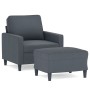 Sillón con taburete terciopelo gris oscuro 60 cm en Sofás | Comprar online en Foru.es
