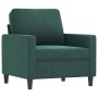 Sillón con taburete terciopelo verde oscuro 60 cm en Sofás | Comprar online en Foru.es