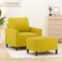 Sillón con taburete terciopelo amarillo 60 cm en Sofás | Comprar online en Foru.es