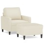Sillón con taburete terciopelo crema 60 cm en Sofás | Comprar online en Foru.es