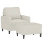 Sillón con taburete terciopelo crema 60 cm en Sofás | Comprar online en Foru.es