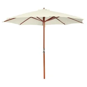White beach umbrella 300x258 cm by vidaXL, Umbrellas - Ref: Foro24-40437, Price: 94,53 €, Discount: %