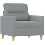 Sillón con taburete tela gris claro 60 cm en Sofás | Comprar online en Foru.es