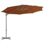 Sombrilla voladiza con poste de acero terracota 300 cm de vidaXL, Sombrillas - Ref: Foro24-312313, Precio: 121,57 €, Descuent...
