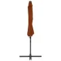 Sombrilla voladiza con poste de acero terracota 300 cm de vidaXL, Sombrillas - Ref: Foro24-312313, Precio: 121,57 €, Descuent...