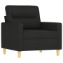 Sillón con taburete tela negro 60 cm en Sofás | Comprar online en Foru.es