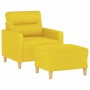 Sillón con taburete tela amarillo claro 60 cm en Sofás | Comprar online en Foru.es