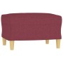 Sillón con taburete tela rojo tinto 60 cm en Sofás | Comprar online en Foru.es