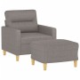 Sillón con taburete tela gris taupe 60 cm en Sofás | Comprar online en Foru.es