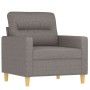 Sillón con taburete tela gris taupe 60 cm en Sofás | Comprar online en Foru.es