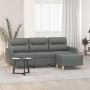 Sofá de 3 plazas con taburete de tela gris oscuro 180 cm en Sofás | Comprar online en Foru.es