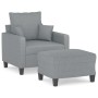 Sillón con taburete tela gris claro 60 cm en Sofás | Comprar online en Foru.es