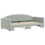 Sofá cama nido terciopelo gris claro 90x190 cm de vidaXL, Camas y somieres - Ref: Foro24-3197314, Precio: 246,13 €, Descuento: %