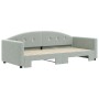 Sofá cama nido terciopelo gris claro 90x200 cm de vidaXL, Camas y somieres - Ref: Foro24-3197301, Precio: 237,23 €, Descuento: %