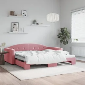 Sofá cama nido terciopelo rosa 100x200 cm de vidaXL, Camas y somieres - Ref: Foro24-3197311, Precio: 265,18 €, Descuento: %