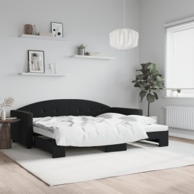 Sofá cama nido terciopelo negro 90x200 cm de vidaXL, Camas y somieres - Ref: Foro24-3197305, Precio: 238,08 €, Descuento: %