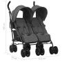 Anthracite gray steel twin stroller by vidaXL, Baby strollers - Ref: Foro24-10236, Price: 222,93 €, Discount: %