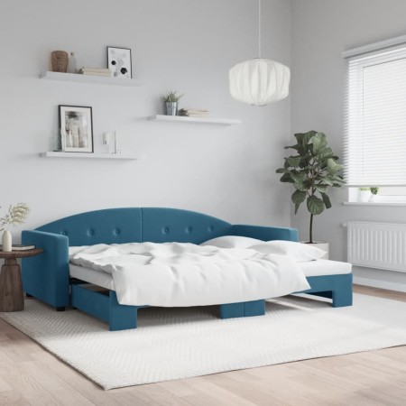 Sofá cama nido terciopelo azul 90x200 cm de vidaXL, Camas y somieres - Ref: Foro24-3197300, Precio: 249,78 €, Descuento: %