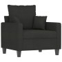 Sillón con taburete tela negro 60 cm en Sofás | Comprar online en Foru.es
