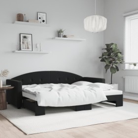 Sofá cama nido terciopelo negro 80x200 cm de vidaXL, Camas y somieres - Ref: Foro24-3197298, Precio: 243,63 €, Descuento: %